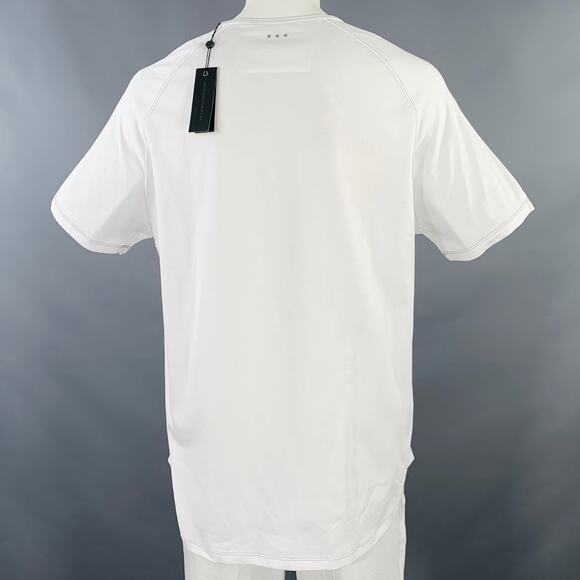 JOHN VARVATOS * U.S.A. Size XXL White Contrast Stitch Cotton Blend T-shirt - Picture 4 of 10